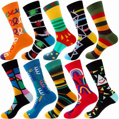 China New Designer Crew Tube Calcetines Cartoon Cotton Socks Custom Men's Happy Cartoon Socks Antibacterial Funny Happy Meias for sale