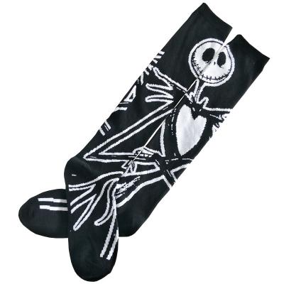 China Fashion Funny Cartoon Meias Skeleton Black White Socks Funny Cotton Women Men Women Comic Designer Crew Socks Wholesale for sale