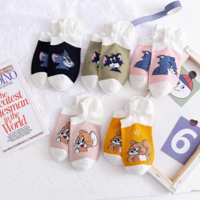 China Women's New Cartoon Summer Animal Funny Anklet Women Wholesale Funny Spring Bangs Cat Mouse Colorful Cotton Socks for sale