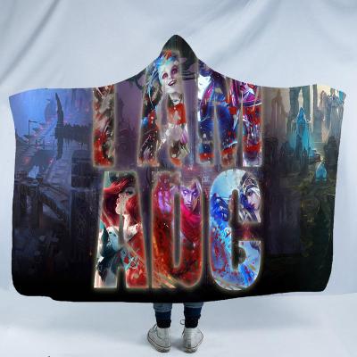 China Double Layer Anti-static Thickening High Quality 3D Printing Custom Cartoon Hooded Bath Cover Wearable Towel for sale