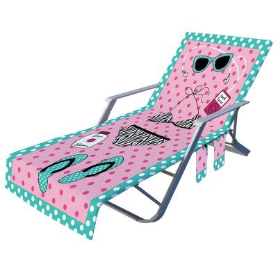 China High Quality OEM Microfiber Beach Chair Cover Print Towel Washable Custom Quick Dry Soft Beach Towel for sale