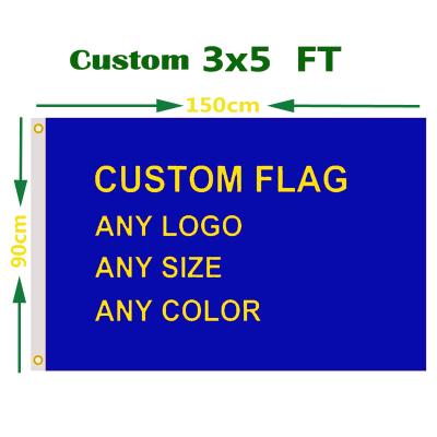 China Hanging 150*90cm 100%polyester Custom Design Print Your Logo Banner 3X5 Flag for sale