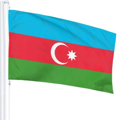 China Azerbaijan Waterproof Flag Green World Red Blue National Flag for sale