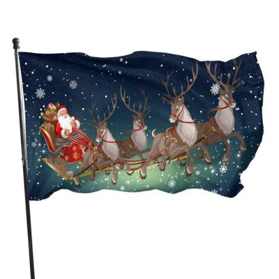 China Huiyi China Manufacturer Custom Hanging Flag Printing Outdoor Festival Christmas Flag 3*5 ft for sale