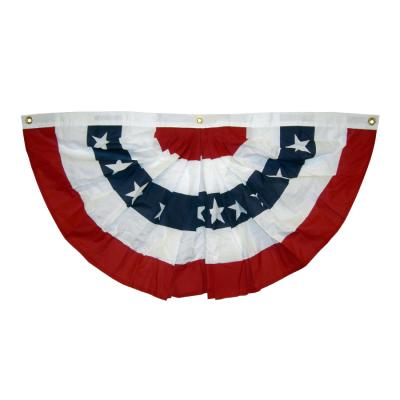 China Huiyi Hanging 1.5x3ft USA Pleated Flag Banner Stripes Stars Printing Flag American Flipping in Half for sale