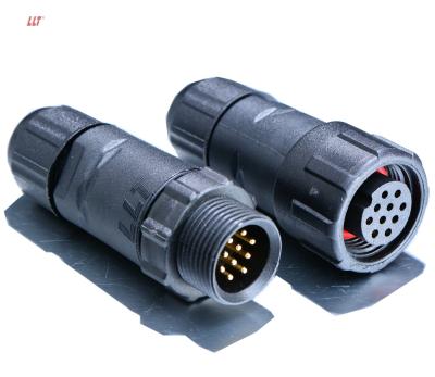 China M14 10pin Magnetic Waterproof Equipment LED Waterproof Power Cable Connector 2 3 4 5 6 7 8 9 10 2+5pin Connector for sale