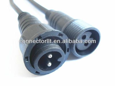 China Plastic Mount With Wire 2 Pins IP67 Wire Locking Waterproof Connector M18 Power Connectors for sale