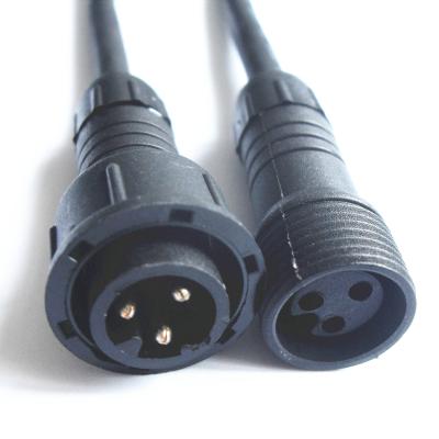 China Mounted with M18 automotive wire 3pin male and female electrical waterproof cable connector for sale