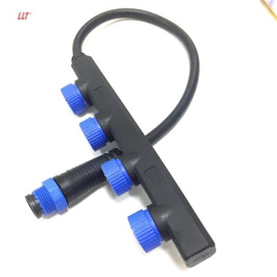 China 4 Ports Power Distribution Outlet Power Cable Splitter Llt M15 F Power Equipment Connector Waterproof for sale