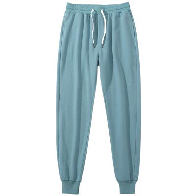 China 2020 Custom Heavy Cotton Fleece QUICK DRY Fabric Plain Loose 2 Piece Drawstring Sweatpants With Pockets for sale