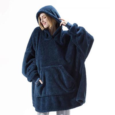 China Wearable Wholesale Customized Wearable Sloth Printed Flannel Designer Wearable Sweatshirt Hoodie Oversized Hooded Blanket With Sleeves for sale