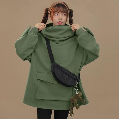 China Breathable Frog Hoodie, Oversized 50% Cotton 50% Polyester Hoodie Loose Letter Printing 3D Embossed Hip Hop Thick Terry Hoodie for sale