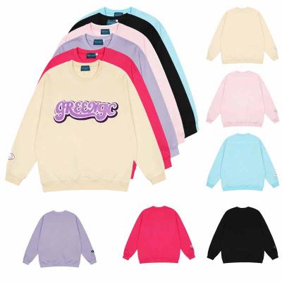 China Custom Logo Womens Hoodies Chenille Patch Organic Cotton Heavy Sweatshirt Anti-wrinkle Private Label for sale