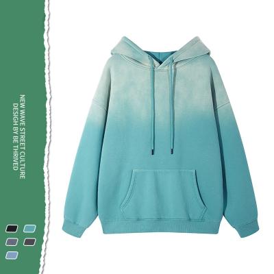 China Anti-Wrinkle Wash Gradient Color Winter Oversized Sporty Fleece Striped Logo Custom Hoody Heavyweight Hoodie With Hood for sale