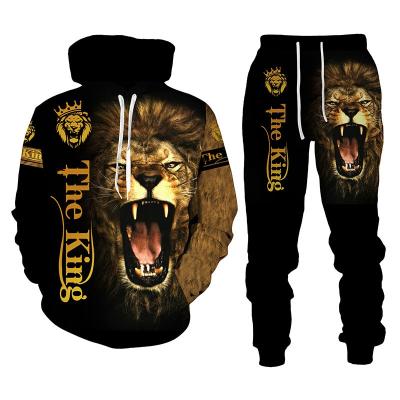 China Logo Men High Quality Cotton Polyester Lion Digital Printed Pullover Quantity DIY Anti-Wrinkle Clean OEM Customized Hoodie for sale