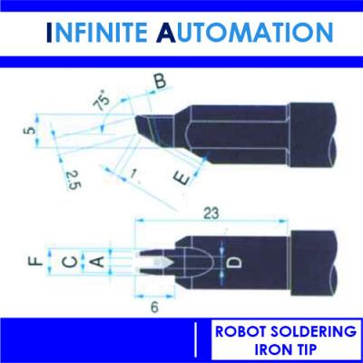 China Kupferne Kreuzschneide Roboter-Lötkolben-Spitze P6V08-18 P1V08-18 P1V10-20 zu verkaufen