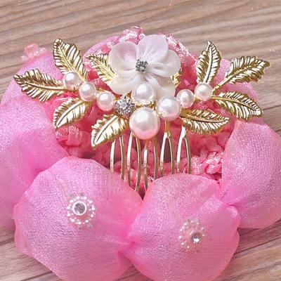 China Party Alloy Korean Handmade Leaf Bridal Ornaments Beads Hair Fork Bridal Headpiece Wedding Dress Accessories Wholesale for sale