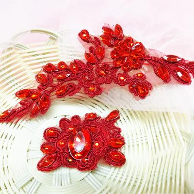 China Party factory direct sale bridal red lace wedding ornaments ancient Chinese bridal headdress for wholesale for sale