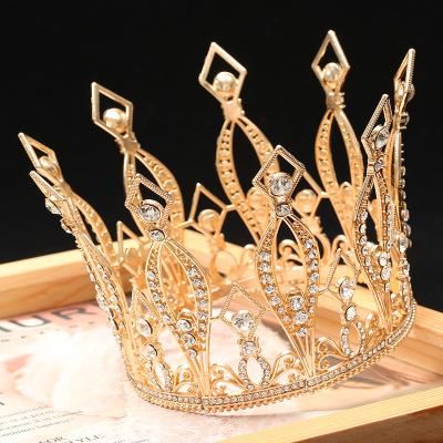 China Crystal Crowns For Kids Inlaid Adult Rhinestone Crown Fashion Pearl Tiaras Tiaras Wedding Bridal Hair Accessories Jewelry for sale