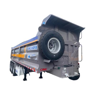 China 80-ton Three-Axle Four-Axle Stone Dump Truck Rear Semi-Trailer for Heavy-Duty Hauling for sale