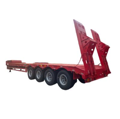 China Condition Steel Material Low Bed Semi-Trailer with 100T Maximum Load Capacity for sale