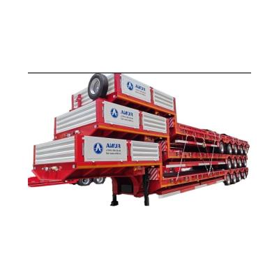 China Electrophoresis KTL Powder Coating 100T Low Bed Semi-Trailer for Excavator Transport for sale