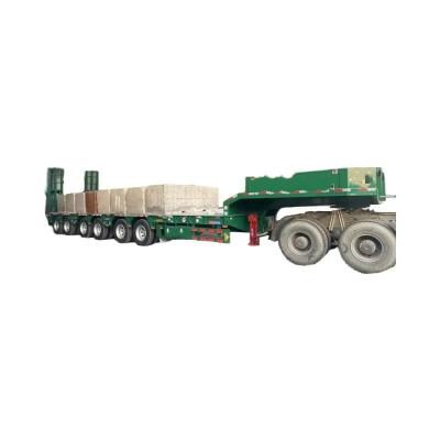 China Max Payload 100 Tons CiMC 6-axis 60 T 80 120 tons lowbed semi trailer with Standard 28Ton Landing Gear for sale