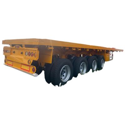 China 100T Maximum Load Capacity Flatbed Container Semi-Trailer with Mechanical Suspension for sale