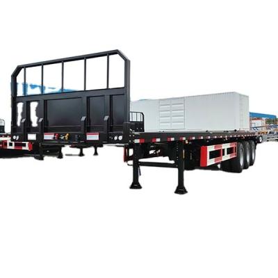 China CIMC made of steel or iron Shipping 40 Feet Container Transport Flat Bed Trailer 3 axle Flatbed Semi Trailer Price for Africa for sale