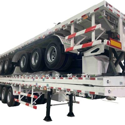 China CIMC Gebrauchtfracht 20ft 40ft 50ft 53ft 40ft 2 3 4 5 Achsen Flatbed Semi Truck Anhänger Flatbed Anhänger zu verkaufen