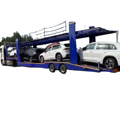 China Nieuwe aankomst Cimc Halve aanhangwagen Dubbellaag Platbed Auto Transporter Auto Transport aanhangwagen Te koop