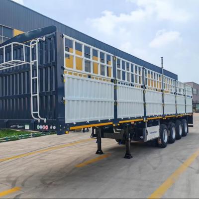 China Cimc Popular Promotional Big Cargo Truck Trailer 4 Axle Fence Semi Trailer for sale