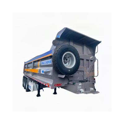 China 3-axis 4-axis Dump Truck Trailer Type Rear Dump Trailer 100 Ton End Dump Truck Trailer for sale