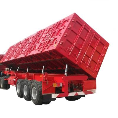 China CIMC 40FT 3 Axle tare weight 8.5t 1300*2500mm heavy duty mechanical suspension 13pc leaf spring Wall Side Rollover semi trailer for sale
