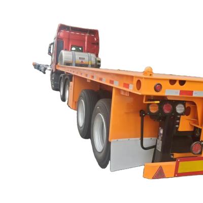 China Best Price 40T-100T Flatbed Low Bed Semi Trailer 3-Axle Skeletal Semi-Trailer for Container Transport for sale