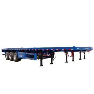 China High Quality 4-Axle Flatbed Shipping Container Semi Trailer with Nice Twistlocks Utility Steel Truck Trailers for sale