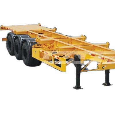 China CIMC 2/3 Axles 12 Units Tires 12400*2480*1560mm Mechanical Suspension 60T Payload Skeleton Semi Trailer for sale