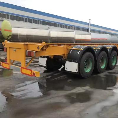 China CIMC 3 Axles 12 Units Tires 12400*2480*1560mm Mechanical Or Air Suspension 60T Payload Skeletal Trailer for sale