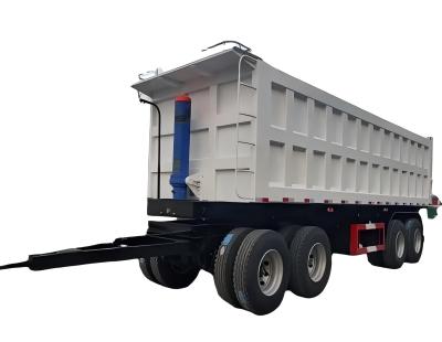 China 3-Axles Payload 30tons Hydraulic Rear Dump Draw Bar Farm Trailer Full Trailer for sale