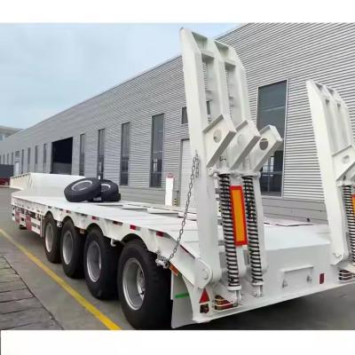 China CIMC Quad Axle To Carry Excavator Wheel Loader Construction Machinery Equipment Lowbed Semi Trailer for sale