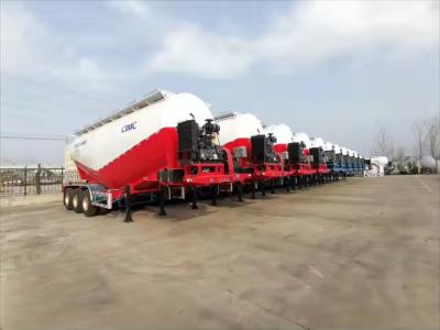 China CIMC 3 Axis High Strength Powder Tanker With Diesel Engine Unit Semi Trailer for sale