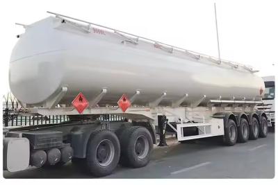 China 4 Axles 54000liters 6 Compartments Carbon Steel For Liquid Chemical Petroleum Food Processing Oil Fuel Tank Trailer for sale