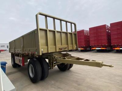 China CIMC Customized 2 Axle Hot Sale 20FT  With Drawbar Fence Stake Side Wall Full Semi Trailer Tractor for sale