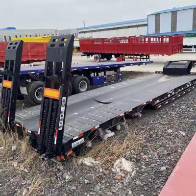 China CIMC 3/4/5 As 60-80 ton Zware kraak low loader/lowbed/lowboy low bed trailer Truck Semi-trailers voor graafmachine transport Te koop