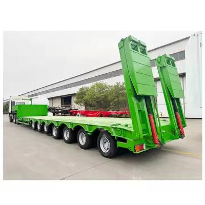 China 7 Achsen Niedrigpreis-Fabrik-Schwerlast-Lowboy-Anhänger 60 80 Tonnen Niedrigbett-Niedrigbett-Lkw Halbanhänger zu verkaufen