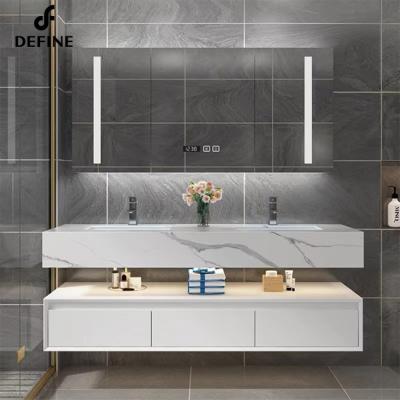 China 2022 Newest Style Villa Bathroom Eco-friendly Wall Mounted Waterproof For Hotel Wash Basin Cabinet Sink for sale