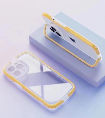 China New Design Shockproof Invisible Stand 2 In PC TPU Shockproof Scratch Cover Phone Case For iPhone for sale