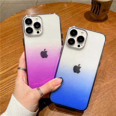 China New Product Shockproof Clear Gradient Phone Case Shockproof Price For Iphone Case Rainbow for sale