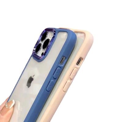 China Shockproof For iPhone 12 Metal Frame Clear Phone Case Shockproof Bumper Clear 1314 Hard Case for sale