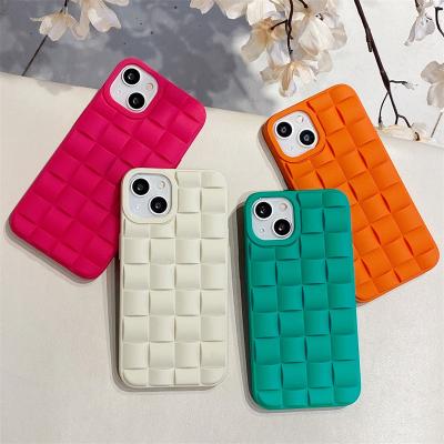 China 3D Grid Woven Magic Cube Soft TPU Shockproof Phone Case For iPhone 13 Pro 12 11 XS Max Max Gradient Color Cover for sale